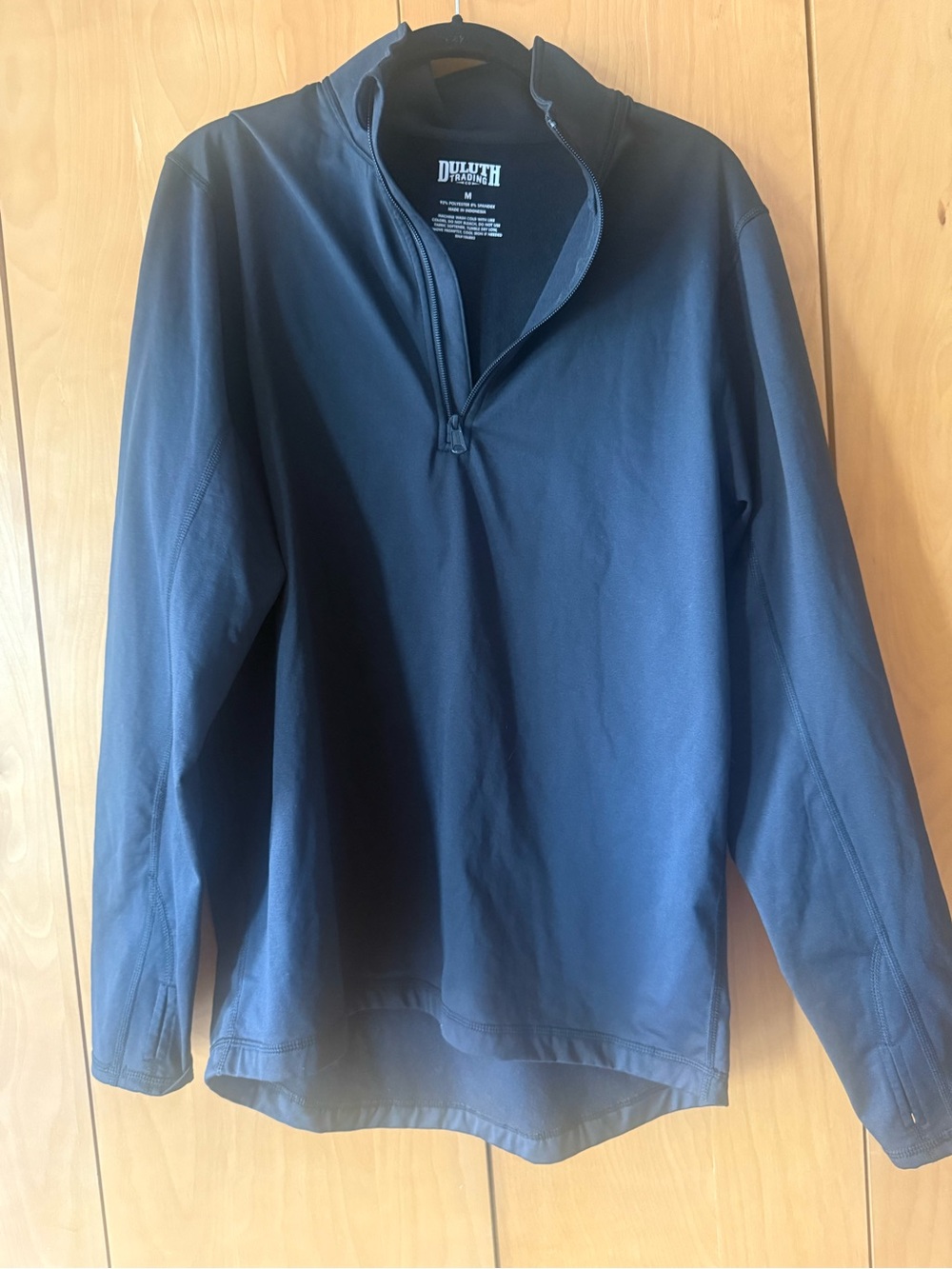 Duluth Trading Co Navy Zip-Neck Performance Sweater